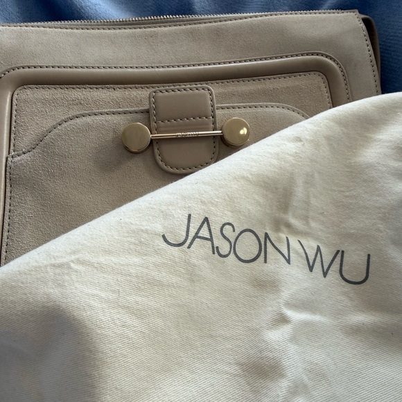 Jason Wu Daphne Cream Clutch with Gold Accents